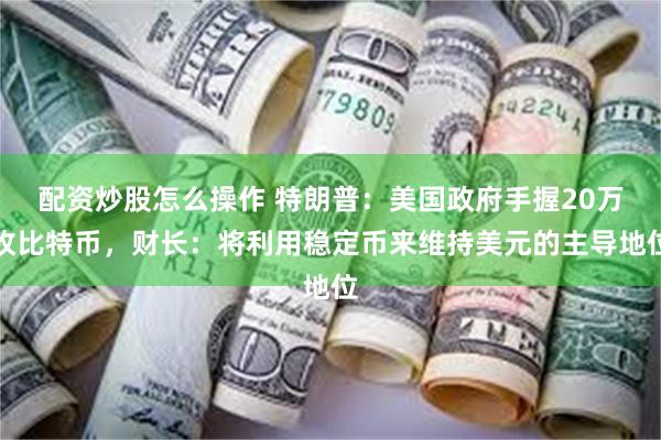 配资炒股怎么操作 特朗普：美国政府手握20万枚比特币，财长：将利用稳定币来维持美元的主导地位