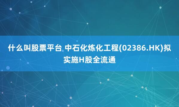 什么叫股票平台 中石化炼化工程(02386.HK)拟实施H股全流通