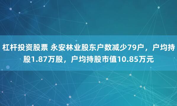杠杆投资股票 永安林业股东户数减少79户，户均持股1.87万股，户均持股市值10.85万元