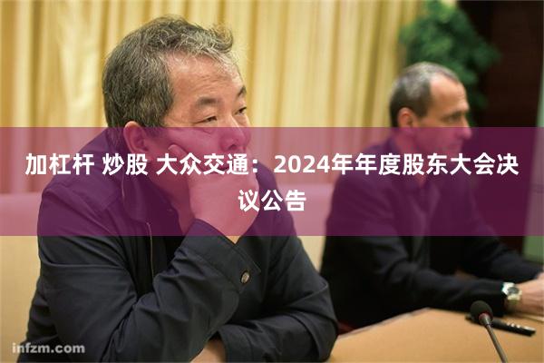 加杠杆 炒股 大众交通：2024年年度股东大会决议公告