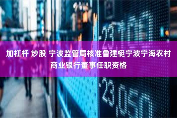 加杠杆 炒股 宁波监管局核准鲁建梃宁波宁海农村商业银行董事任职资格