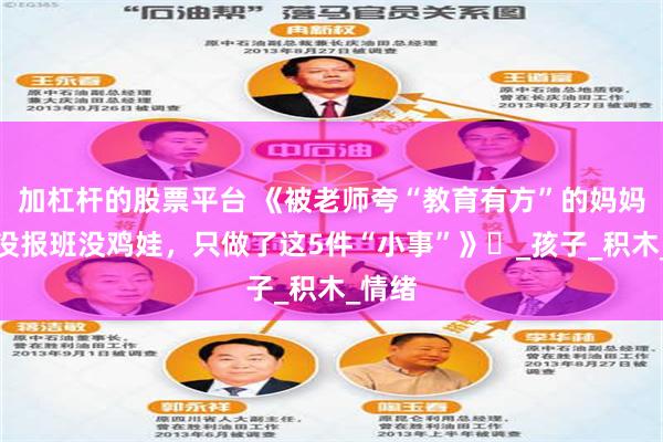 加杠杆的股票平台 《被老师夸“教育有方”的妈妈：我没报班没鸡娃，只做了这5件“小事”》​_孩子_积木_情绪