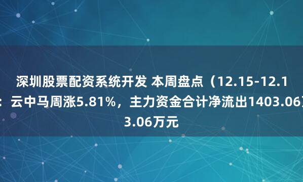 深圳股票配资系统开发 本周盘点（12.15-12.19）：云中马周涨5.81%，主力资金合计净流出1403.06万元