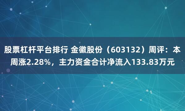 股票杠杆平台排行 金徽股份（603132）周评：本周涨2.28%，主力资金合计净流入133.83万元